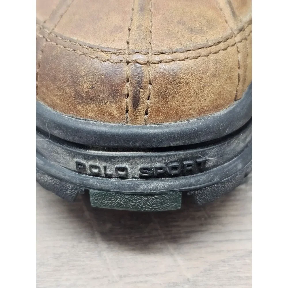 VTG Polo Sport Ralph Lauren Mens 7B Duck Rain Snow Buckle Leather Shoes 1990 Y2K
